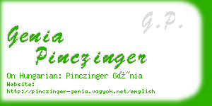 genia pinczinger business card